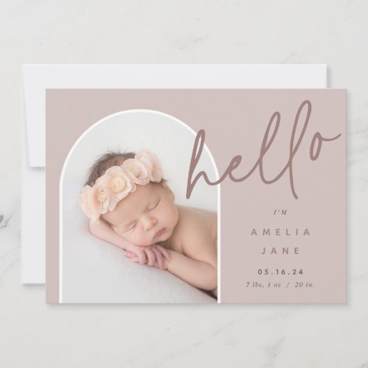 ハローベビー |写真の誕生のお知らせ 案内状 (正面)