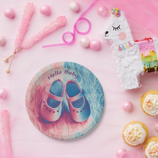 ハローベビー- 魅力的 ペーパープレート (パーティー)