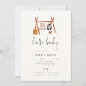 ハローベビー Boho Clothes Baby Shower | Boho Clothes Bab 招待状 (正面)