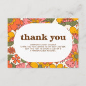 ハローベビー | Groovyレトロフラワーズボホー サンキューカード (正面)
