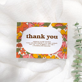 ハローベビー | Groovyレトロフラワーズボホー サンキューカード