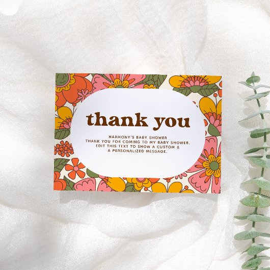 ハローベビー | Groovyレトロフラワーズボホー サンキューカード