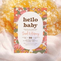 ハローベビー | Groovyレトロ花Boho Baby Shower