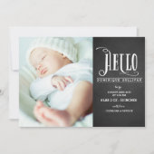 ハローベビーChalkboard写真誕生のお知らせ 案内状 (正面)