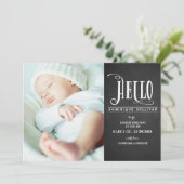 ハローベビーChalkboard写真誕生のお知らせ 案内状 (スタンド正面)