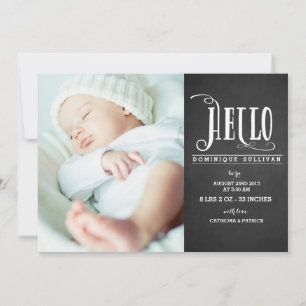 ハローベビーChalkboard写真誕生のお知らせ 案内状