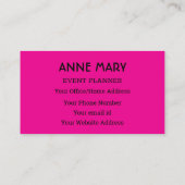 ハローホットピンクブラックタイポグラフィカスタムスタイリッシュ 名刺 (裏面)