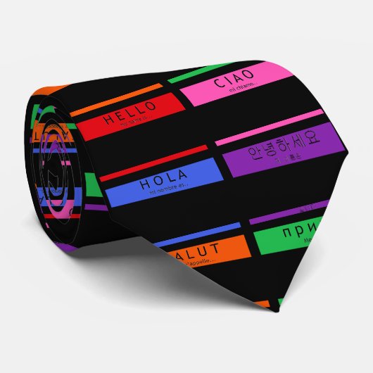 ハローホラサローグリーンレッドブルーパープルメンズタイ ネクタイ (ロール)