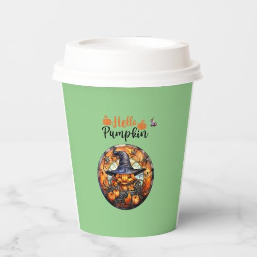 ハローホラーヘローエンパンプキン 紙コップ (正面)