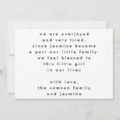 ハローホワイトダークモダンオーバーレイシンプルフルフォト 案内状 (裏面)