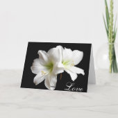 ハローホワイトリリー花グリーティングカード カード (裏面)