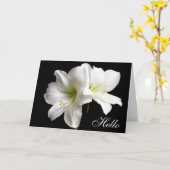 ハローホワイトリリー花グリーティングカード カード (黄色い花)