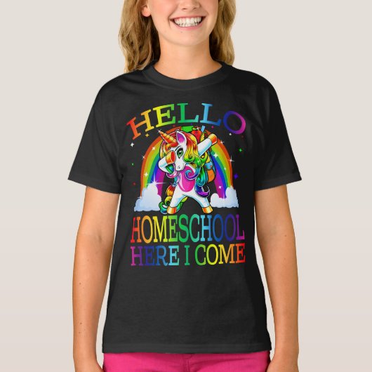 ハローホームスクールI Unicorn来さん Tシャツ (正面)