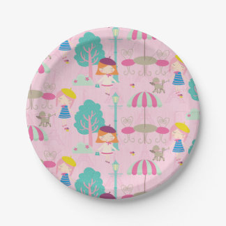 ハローボンジュールパリジャン誕生日紙プレート ペーパープレート