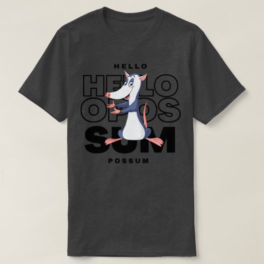ハローポッサム Tシャツ (デザイン正面)