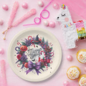 ハローマスリースメリー怖いクリスマスハロウィーン ペーパープレート (パーティー)