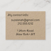 ハローママ連絡カードクラフトママ通話カード コーリングカード (裏面)