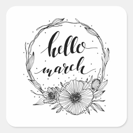 ハローマーチラインアート スクエアシール (正面)