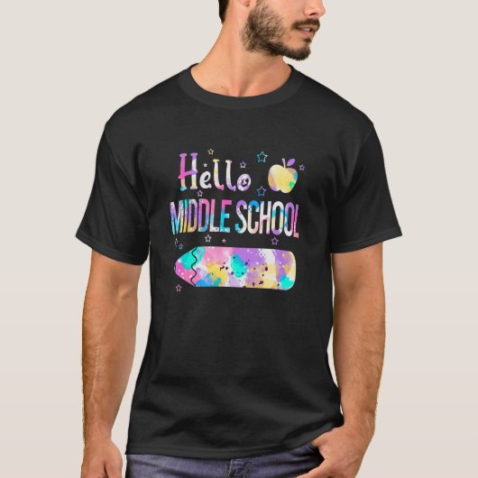 ハローミドルスクールスクワッド新学期絞り染めK Tシャツ (正面)