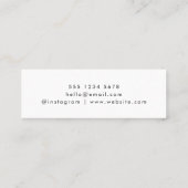 ハローミニマルシンプルハートモダンクリーン白 スキニー名刺 (裏面)