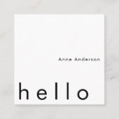 ハローミニマルシンプルリストカスタム白 スクエア名刺 (正面)