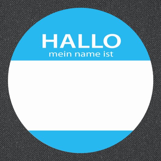 ハローミンName Istドイツ語hello nameタグ ラウンドシール