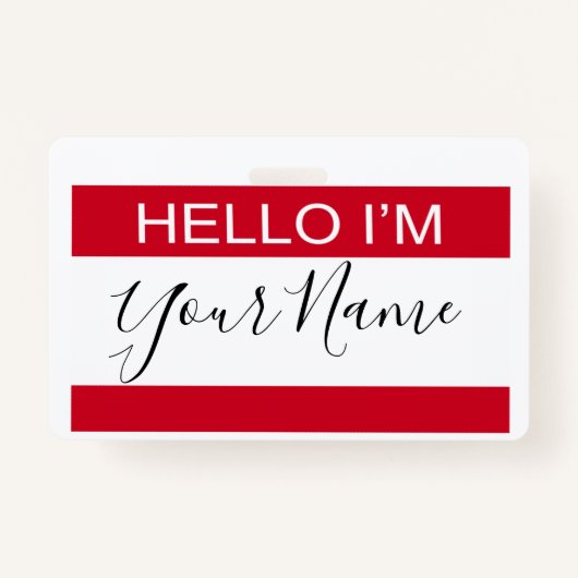 ハローメイドパーソナライズされたのカスタム バッジ (正面)