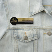 ハローメタリックフェイクプロフェッショナルブラック金ゴールド 名札 (インサイチュ)