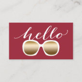 ハローモダンサングラスプレーンレッド 名刺 (正面)
