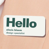 ハローモダンフォレミニマルストグリーンスタイリッシュトレンディー 名札