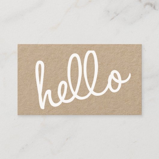 ハローモダンプロフェッショナルスクリプトクラフト紙 名刺 (正面)