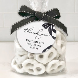 ハローモダンベビーウォーターカラーブラックボウベイビーシャワー フェイバータグ