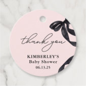 ハローモダンベビーウォーターカラーブラックボウベイビーシャワー フェイバータグ (正面)