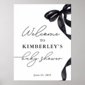 ハローモダンベビーバウ赤ちゃんシャワー歓迎サイン ポスター (正面)