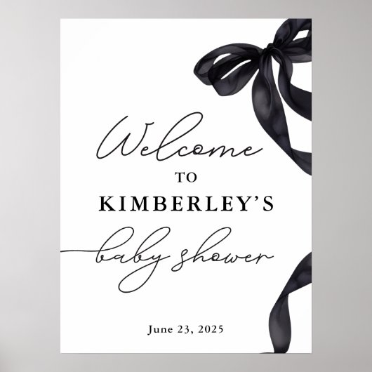 ハローモダンベビーバウ赤ちゃんシャワー歓迎サイン ポスター (正面)