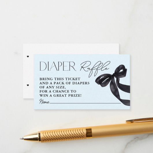 ハローモダンベビーブラックボーシャワーおむつラッフル エンクロージャーカード (正面/裏面インサイチュ)