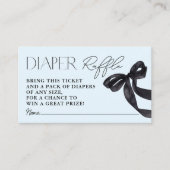 ハローモダンベビーブラックボーシャワーおむつラッフル エンクロージャーカード (正面)