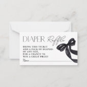 ハローモダンベビーブラックボーシャワーおむつラッフル ノートカード (正面)