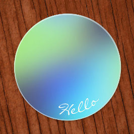 ハローモダンホログラフィックブルー緑ターコイズ コースター