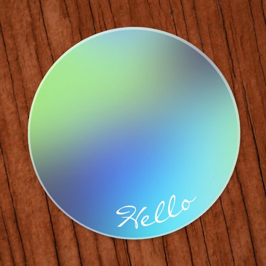 ハローモダンホログラフィックブルー緑ターコイズ コースター