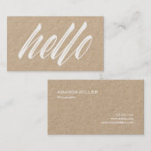 ハローモダンホワイトスクリプ素朴ト 名刺 (正面/裏面)