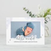 ハローモダンワールド男の赤ちゃん誕生のお知らせ 案内状 (スタンド正面)