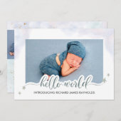 ハローモダンワールド男の赤ちゃん誕生のお知らせ 案内状 (正面/裏面)