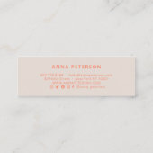 ハローモダン春オレンジタンタイポグラフィミニマル スキニー名刺 (裏面)