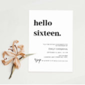 ハローモダン16歳の誕生日パーティーの招待状 招待状