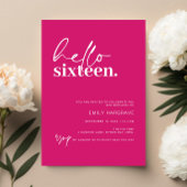 ハローモダン16歳の誕生日パーティーの招待状 招待状