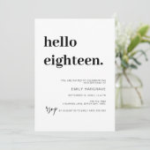 ハローモダン18歳の誕生日パーティーの招待状 招待状 (スタンド正面)