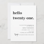 ハローモダン21歳の誕生日パーティの招待状 招待状 (正面)