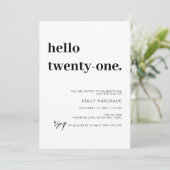 ハローモダン21歳の誕生日パーティの招待状 招待状 (スタンド正面)