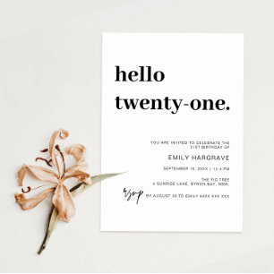 ハローモダン21歳の誕生日パーティの招待状 招待状
